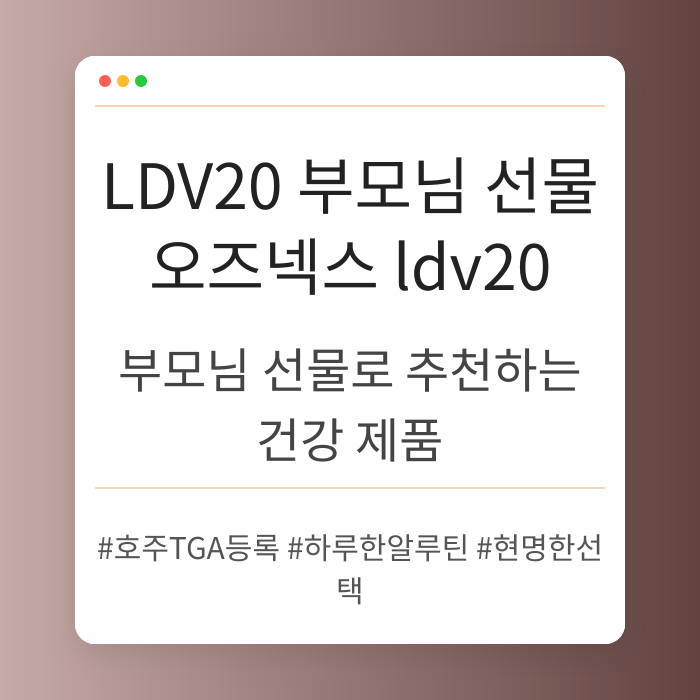부모님 선물로 추천하는 건강 제품